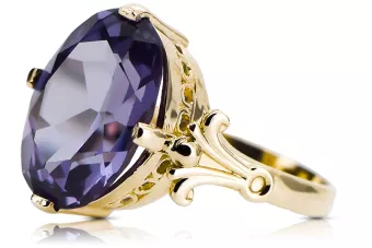 14-кв Желтое золото Александрит Кольцо Винтаж изделия vrc369y